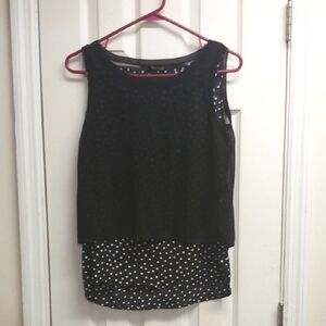 White House Black Market Polka Dot Sleeveless Top
